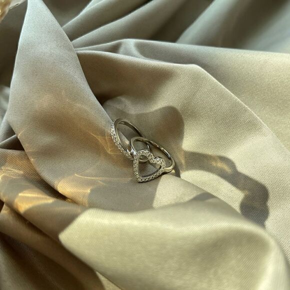 2 in 1 Beautiful 925 Sterling Silver Stackable Rings - Picture 6 of 6